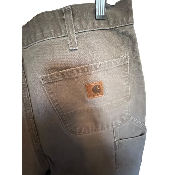 Carhartt Mens Dungaree Fit Khaki Pants Brown Duck Cloth Work Jeans Size 34X34 - Picture 5 of 5